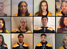 BOSTON CHILDREN’S CHORUS SING ANTHEM AT TD GARDEN FOR BRUINS GAME AGAINST THE NEW JERSEY DEVILS 2/18 thumbnail Photo